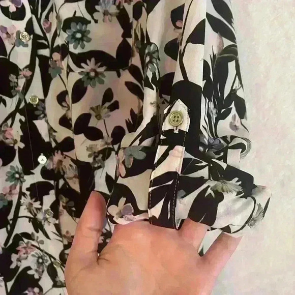 TOMMY HILFIGER Women's Plus Floral-print Utility Button Down Shirt Top 0X - Picture 5 of 6